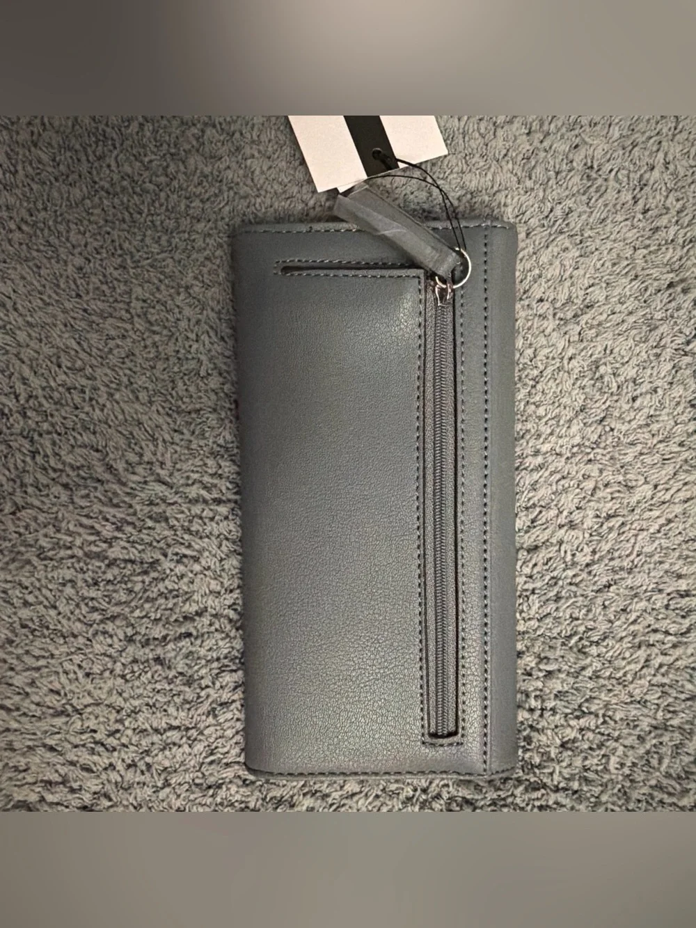 Nine West Charcoal Envelope Wallet with Metal Accent